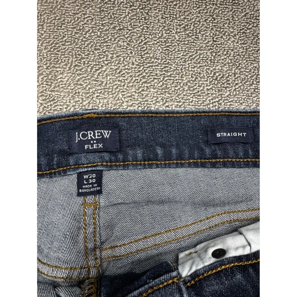 J.Crew Flex Jeans Mens W30 L30 Straight Leg Dark Wash Indigo Denim Classic Fit